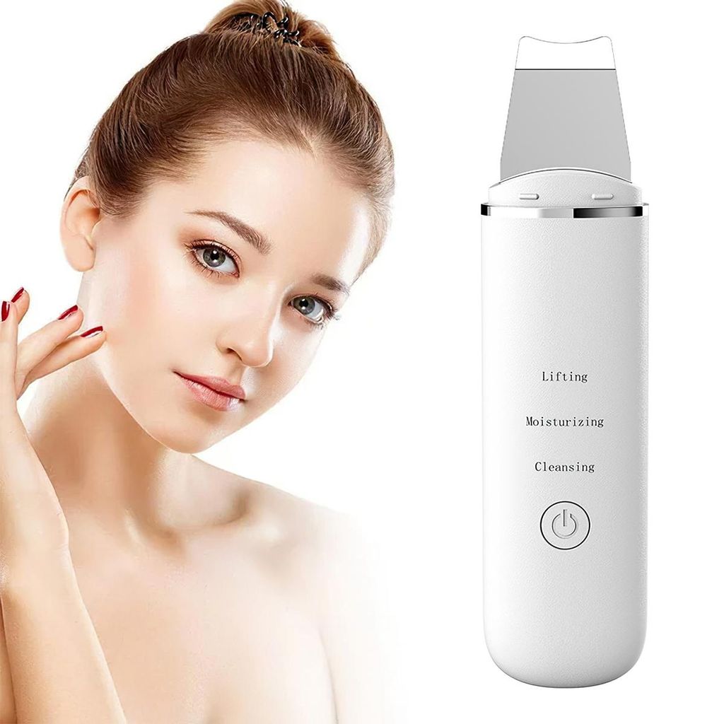 Porenreiniger, Ultraschallpeeling gerät, Electric Mitesserentferner, , USB Gesichtsreiniger, 3 Modi Skin Scrubber,Face Scrubber,Weiß
