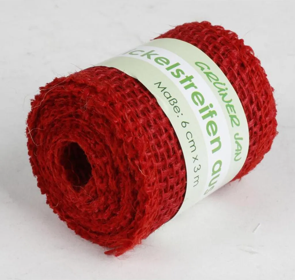 Ruban de Jute Rouge 6cm x 3m pour Mariage, Fêtes et Art Floral - 36 Unités