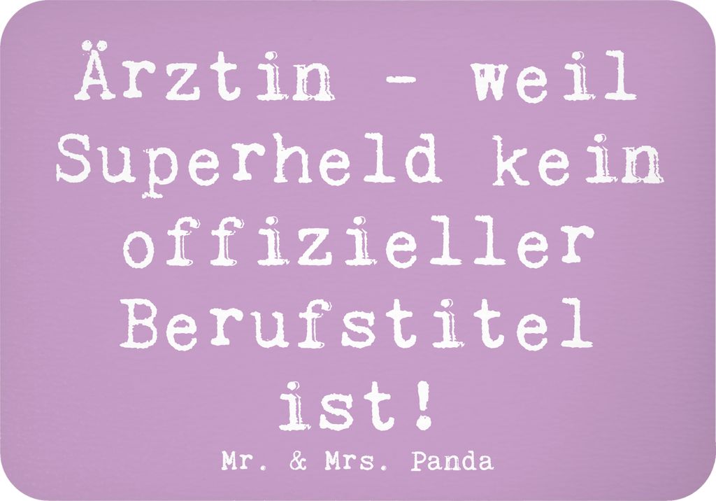 Mr. & Mrs. Panda magnet Spruch Ärztin Superheld - Lavendeltraum - Geschenk, Notizhalter, kreative Geschenke, holzmagnet, whiteboardmagnet, mit Her...