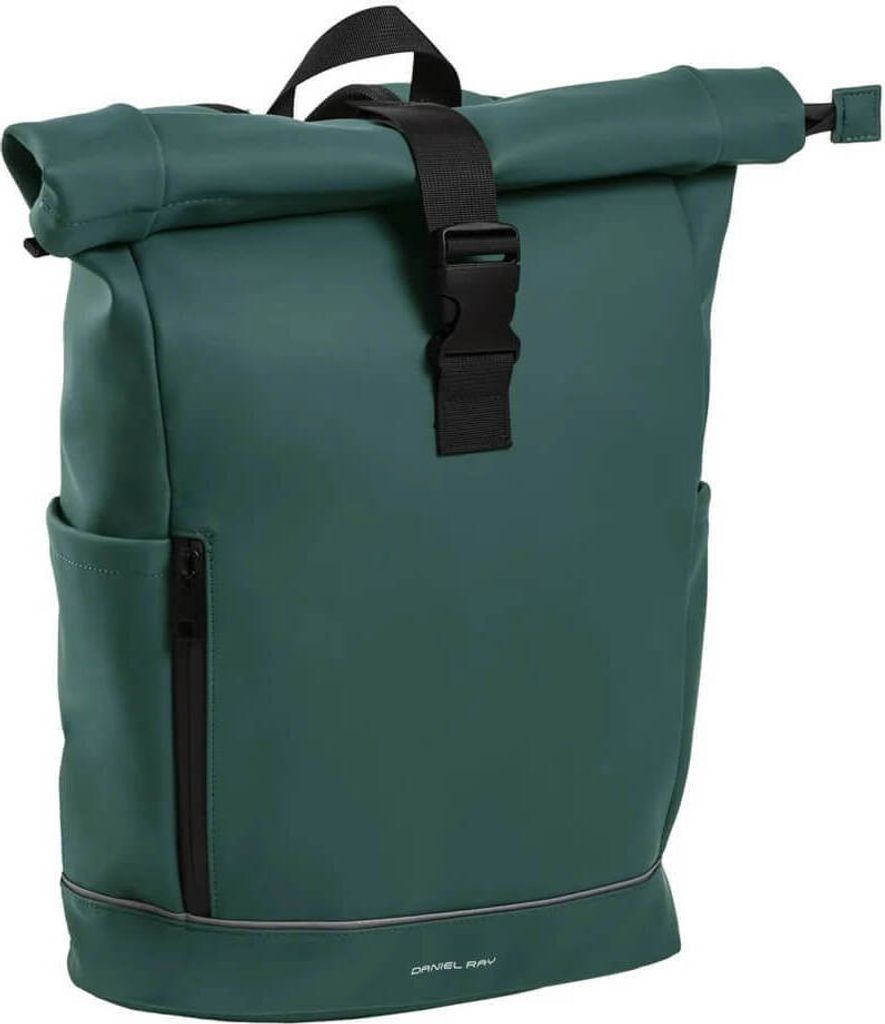 Daniel Ray Rolltop-Rucksack Laptoprucksack Highlands mit gepolstertem Rücken - PolyurethanRollrucksack Fahrradrucksack mit Laptopfach in Petrol