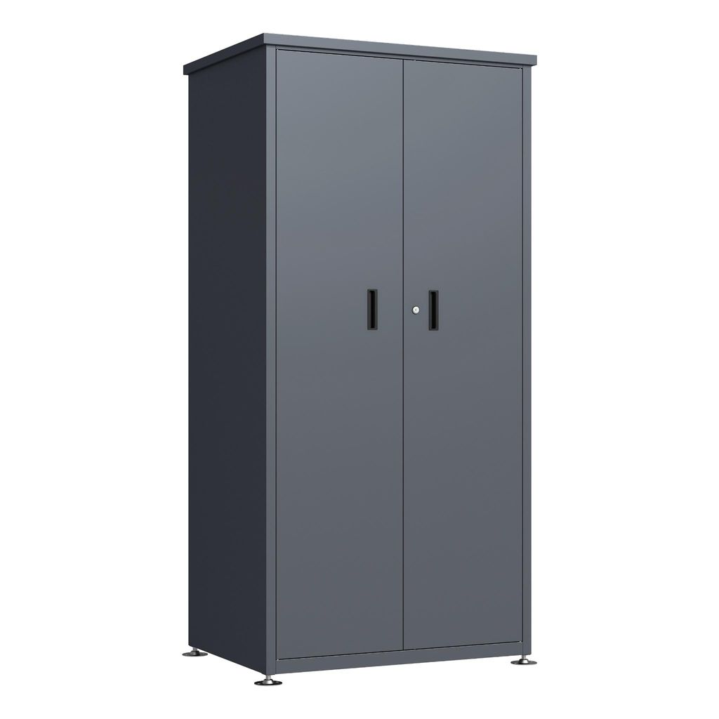 DEGAMO Gartenschrank LÜBECK 90x65x187cm, Stahl verzinkt Produktbild 