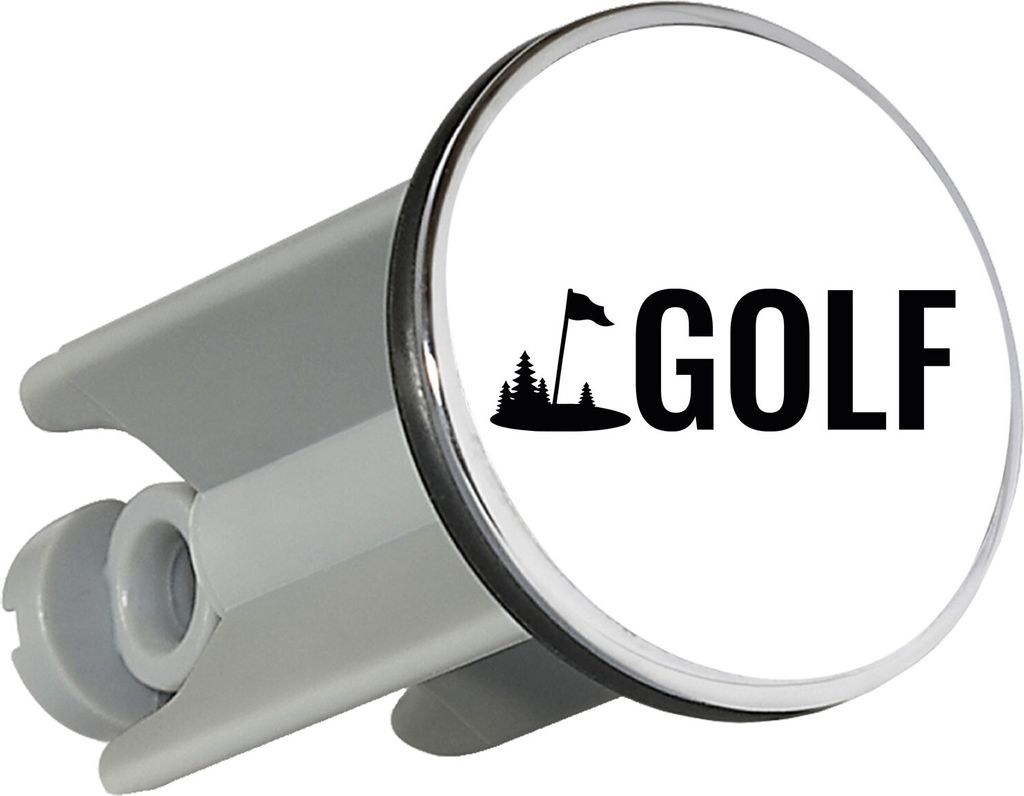 Huuraa Waschbeckenstöpsel Golf Schriftzug 4cm höhenverstellbar Abflussstopfen Geschenkidee