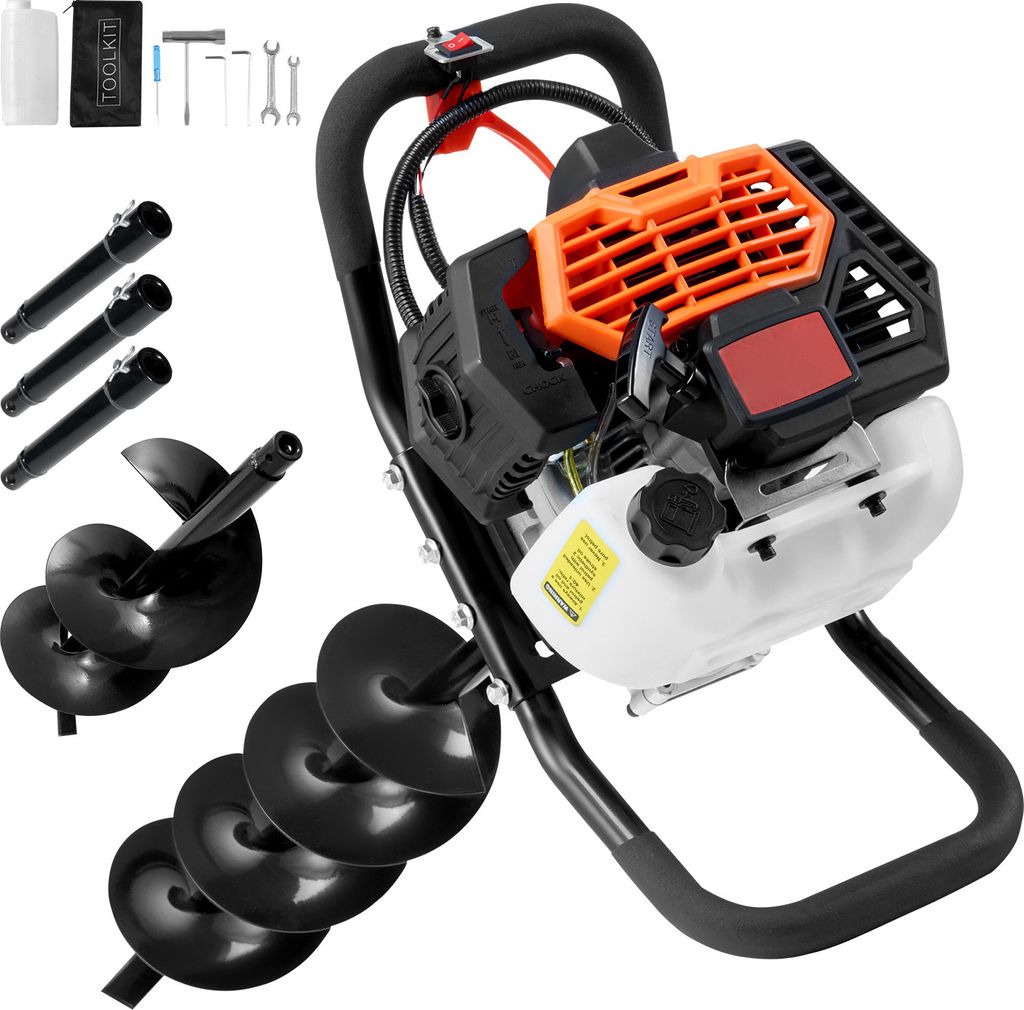 SucceBuy Erdbohrer mit Benzinmotor, 52 CC, 1450 W, 6" und Produktbild 