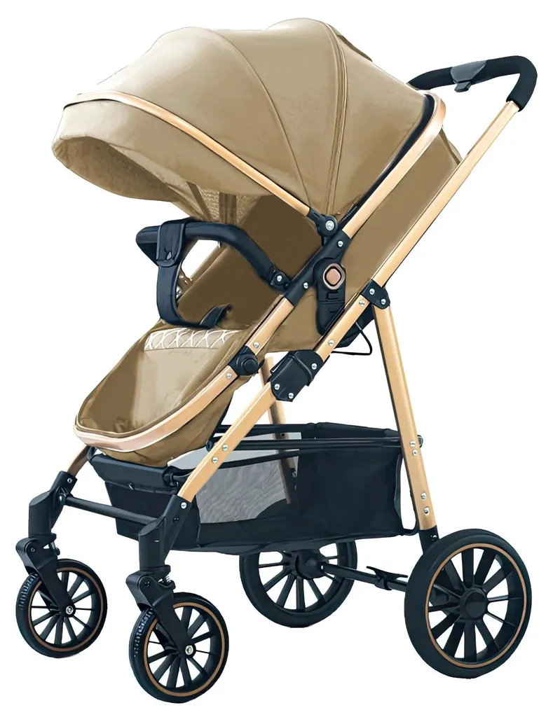 Poussette réversible pliable kaki ultra légère avec dossier ajustable 2-en-1