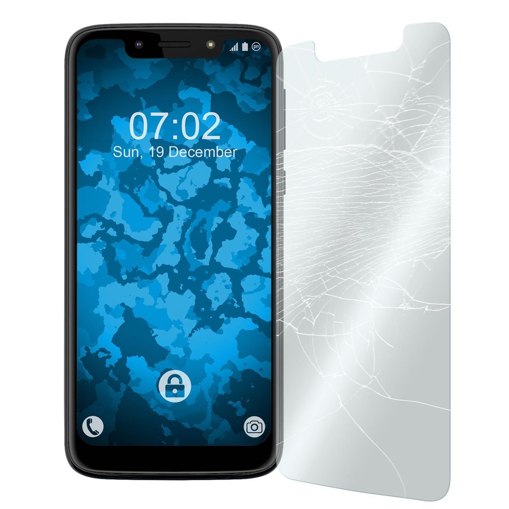 2er-Pack PhoneNatic Glas-Folie klar kompatibel mit Motorola Moto G7 Play - Panzerglas für Moto G7 Play