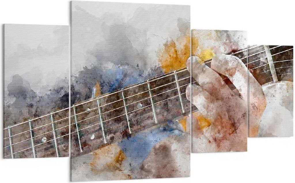 Bild auf Leinwand - Leinwandbild - Gitarre Musik - 160x90cm - Wand Bild - Wanddeko - Wandbilder - Leinwanddruck - Bilder - Kunstdruck - Wanddekorat...