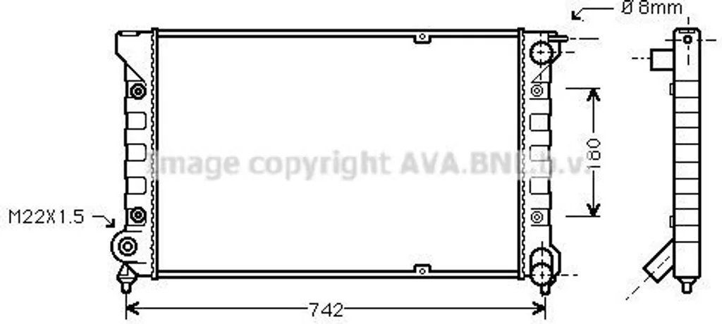 Radiateur de Refroidissement PRASCO VNA2041 pour VW Jetta II 191121251C