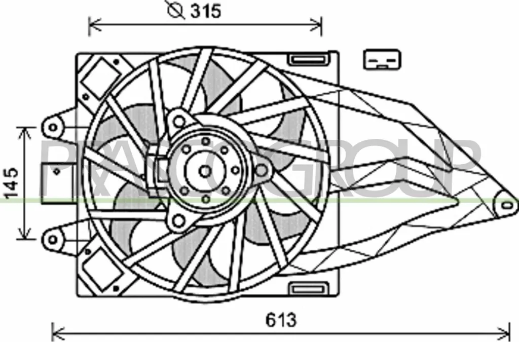 PRASCO FT122F005 Ventilateur de radiateur pour Panda OE 51779917