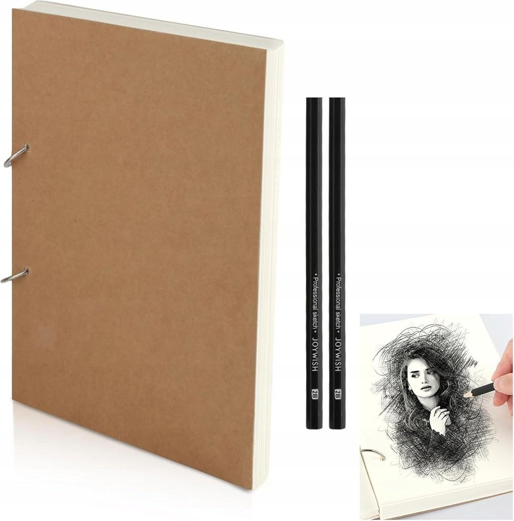 KAYGBONKE SKIZZENBUCH A4 150 Seiten mit Bleistiften 160 g/m² dickes Papier