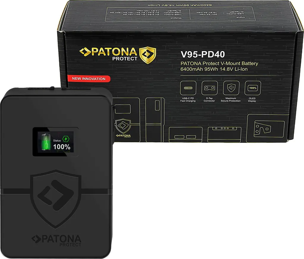 Batterie V-Mount V95-PD40 pour éviter les pannes : Charge USB-C intégrée
