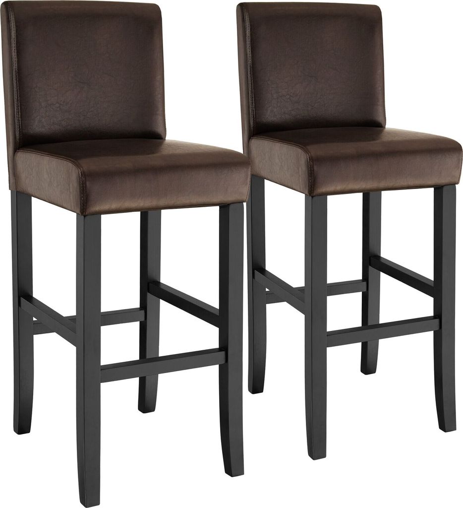 Tabouret de bar en cuir synthétique - marron, Lot de 2 Image du produit 