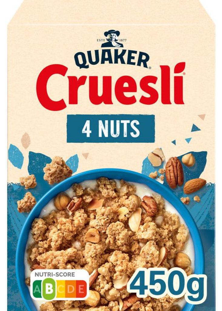 Quaker Cruesli 4 Nüsse Müsli 450g – Knuspriges Frühstück Produktbild 