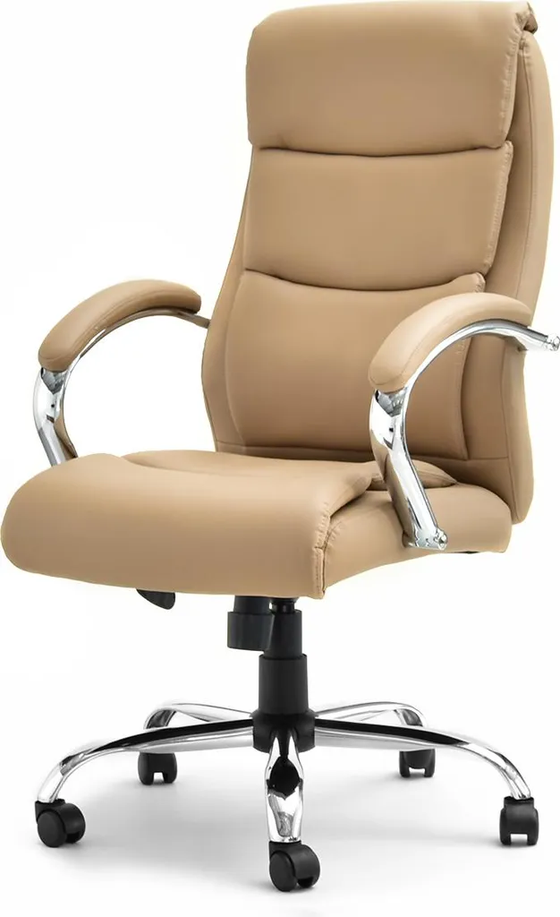 Chaise de bureau LUCIANA beige contre le mal de dos avec soutien lombaire