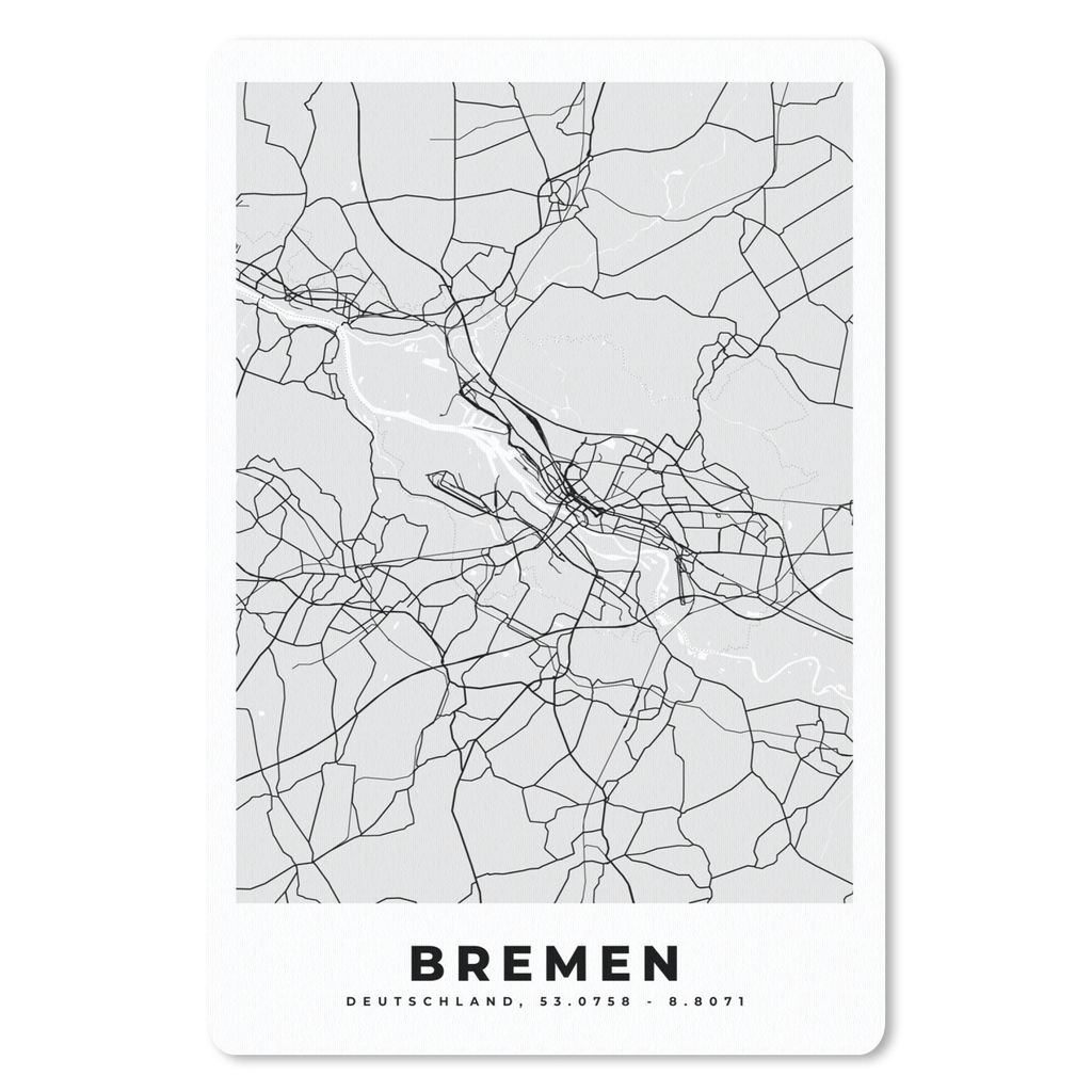 MuchoWow Mauspad Mousepad Bremen - Karte - Stadtplan - Deutschland 18x27 cm - Mousepads - Maus Mat - Pad - Mausunterlage