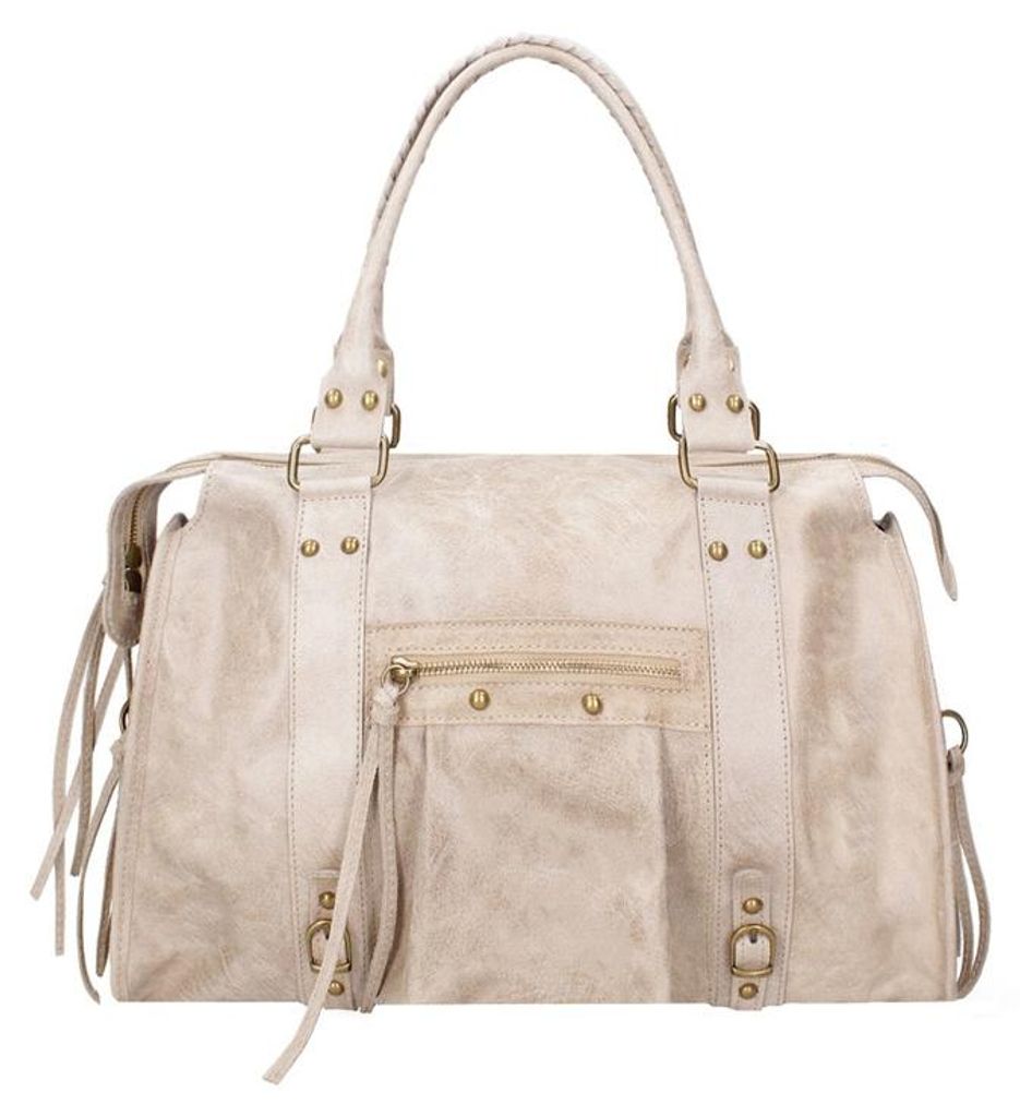 Borsa a tracolla da donna in pelle scamosciata stampata, Immagine del prodotto 