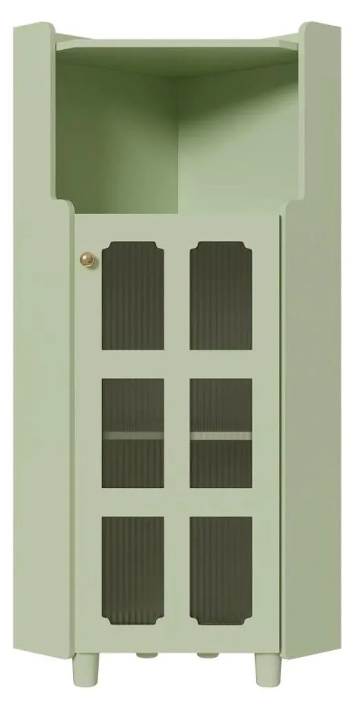 Dressing d'angle design vert avec LED : Meuble de rangement chic - 200cm