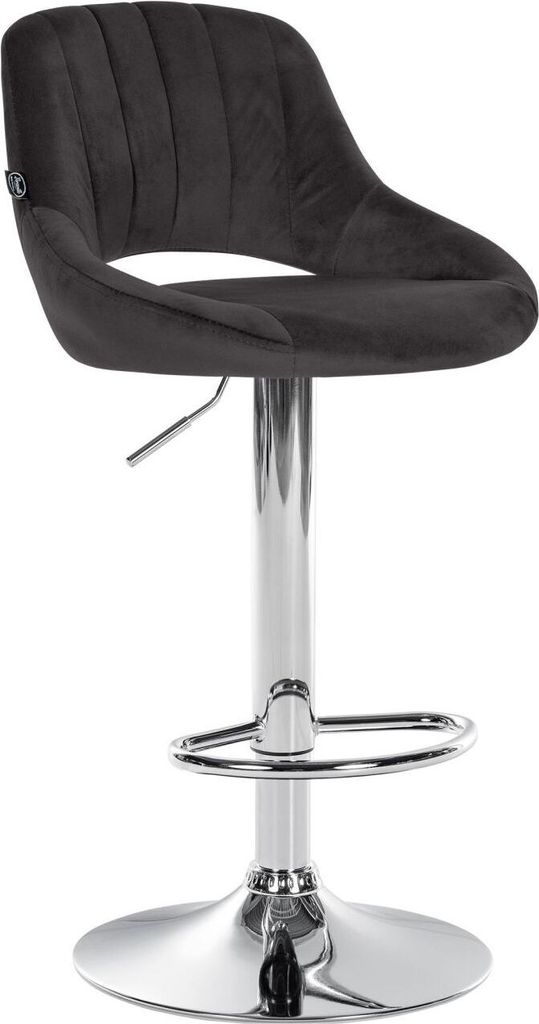 Barhocker Milet Samt chrom schwarz