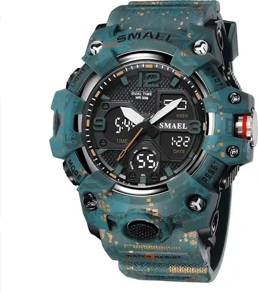 Montre SMAEL EM-29496 Verte : Chronographe Sportif avec Look Militaire