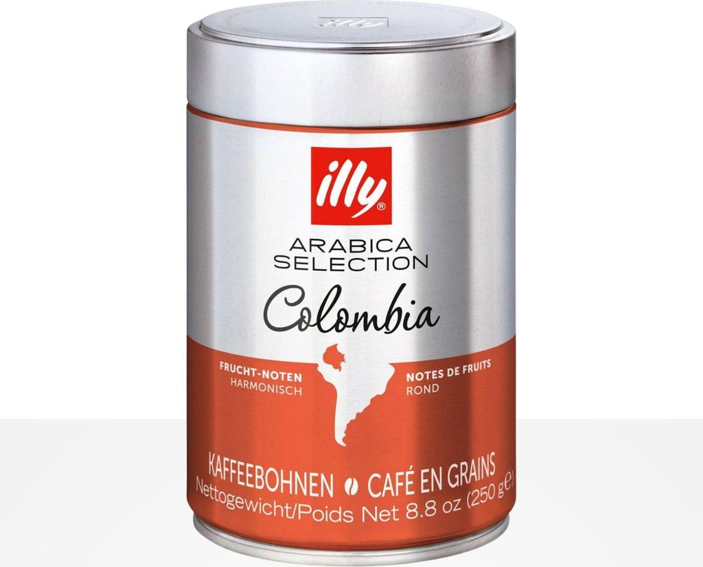A can of illy coffee beans.