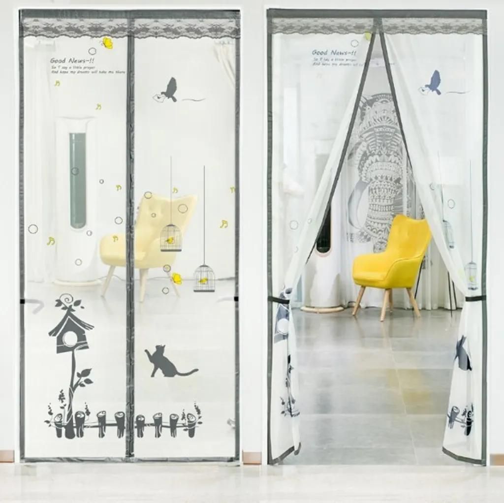 Fliegengitter, Tür, Fenster, Insektenschutztür, Fliegenschutz, Balkontür, schwarz, 205x85 cm