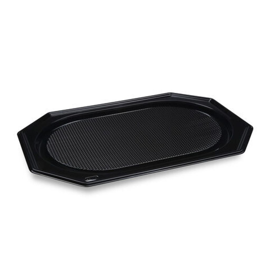 10x Catering-Platte rPET oval schwarz 54 x 36 cm Produktbild 