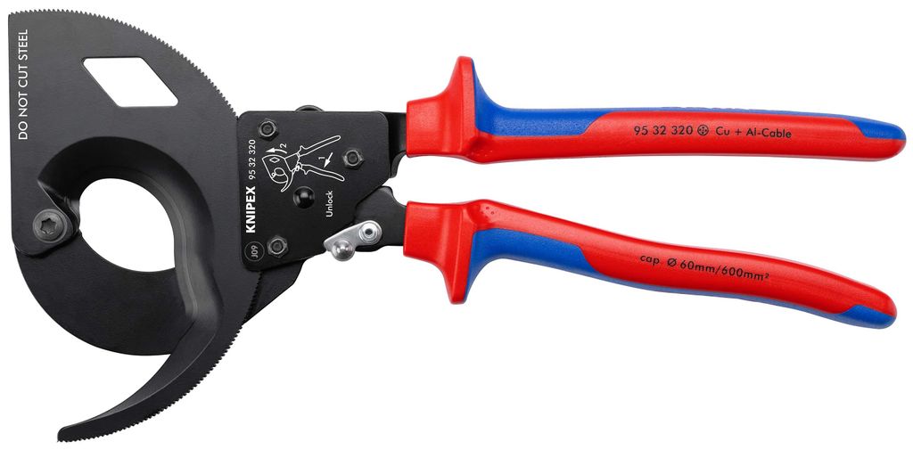 Knipex Kabelschneider Länge 320mm Ratschenfunkt. Produktbild 