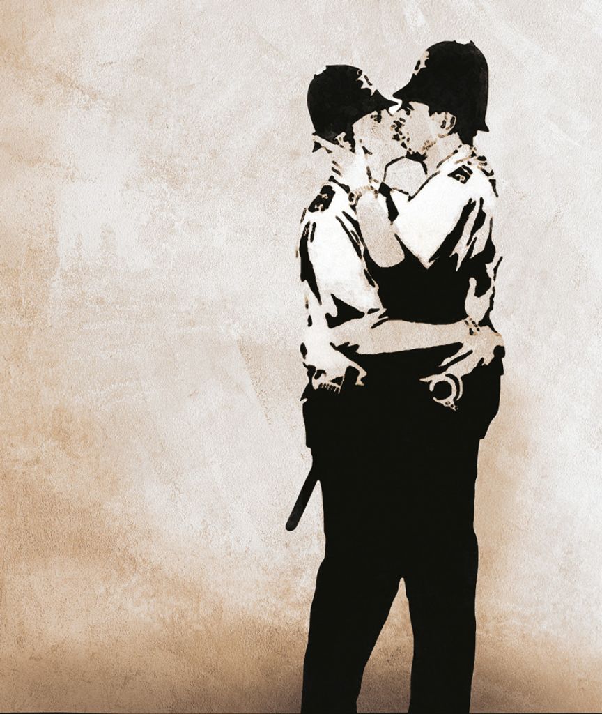 Banksy Kunstdruck Bild - Küssende Polizisten, Bobbies, Kissing Coppers (50 x 40 cm)
