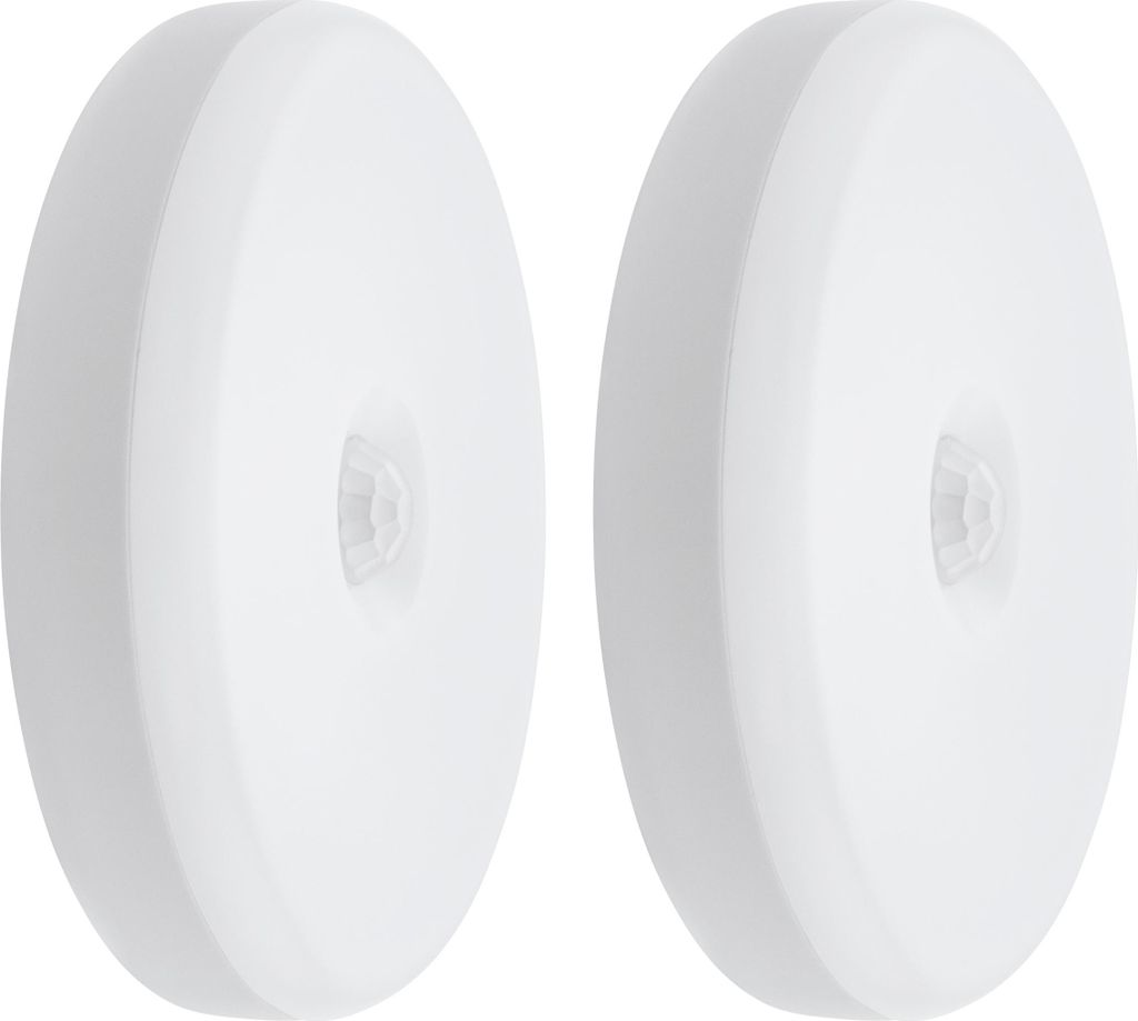EGLO LED Nachtlicht Cascia 2er-Set mit Bewegungsmelder und Dämmerungssensor, Akku Nachtlampen, LED Nacht Licht, Schlafzimmer, Kinderzimmer, IP40