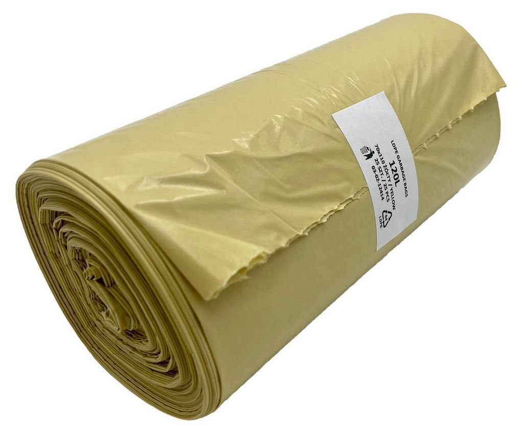 25x Müllsäcke 120 Liter 70 x 110 cm LDPE gelb Produktbild 