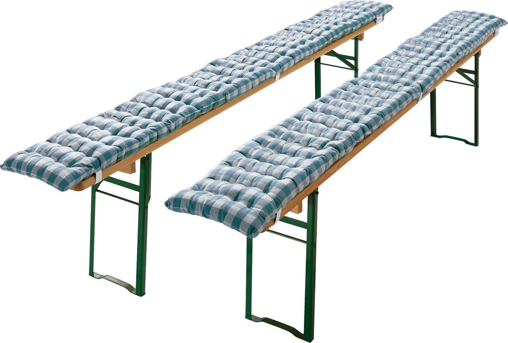 REDBEST Bierbank-Auflage Nashville" 2er-Pack blau 25x220 cm"