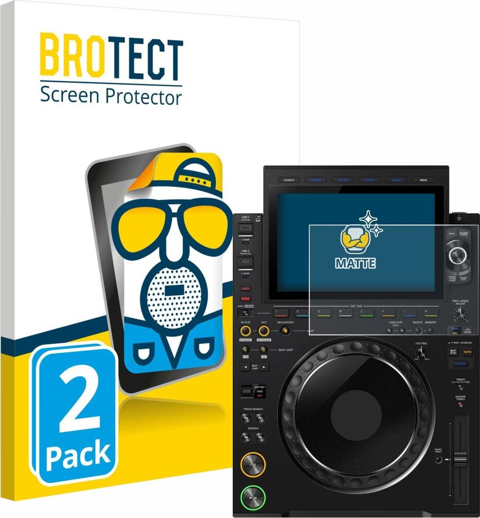 2x BROTECT Schutzfolie für Pioneer CDJ 3000X Displayschutz Displayschutzfolie Folie Matt Entspiegelungsfolie