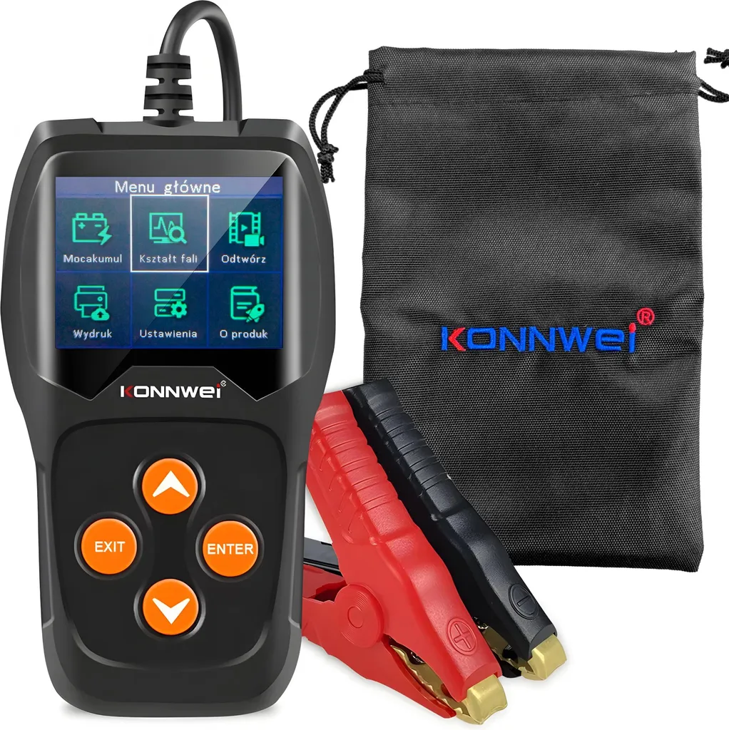 Konnwei KW600 Testeur de Batterie LCD 6V 12V avec Menu en Polonais