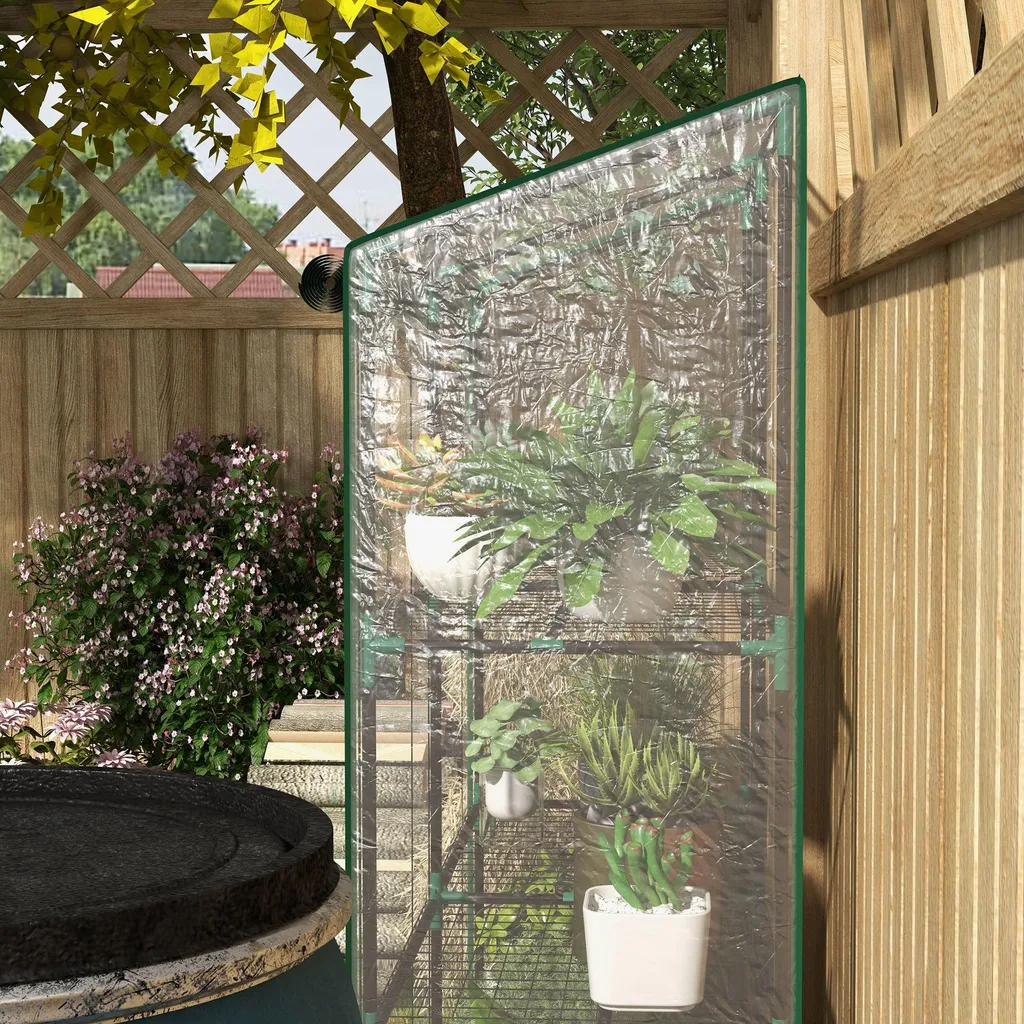 Serre de balcon 6 étagères et double porte pour semis et plantes - 11