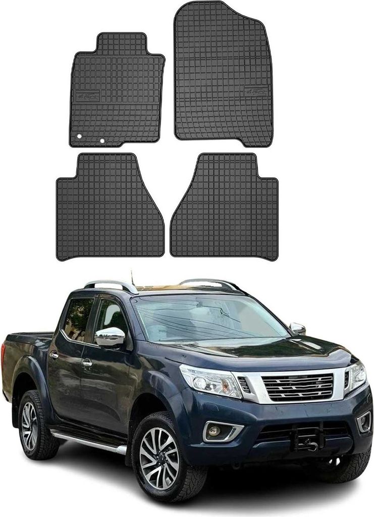 2016-2025 Nissan Navara tappetini in gomma nera 4 pz Immagine del prodotto 