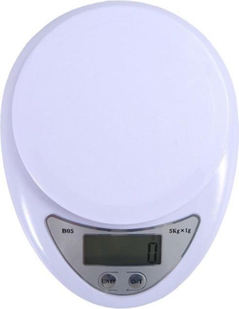 Kleine, präzise digitale Küchenwaage, Lebensmittelwaage, Diätwaage, 5 kg/1 g, digitales LCD-Display