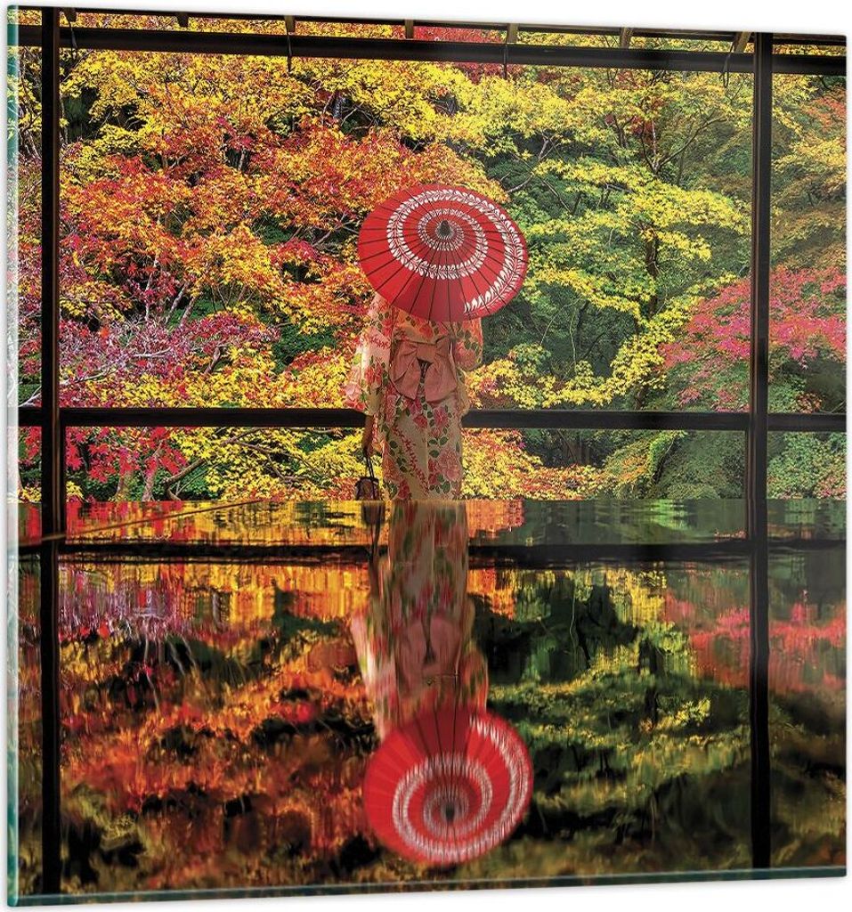 Bilder auf glas - Einteilig - Tubikoin Tempel Die Farben - 70x70cm - Glasbilder - Wandbilder - Bilder - zum Aufhängen bereit - Wanddekoration aus ...