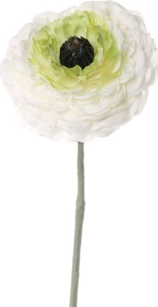 artplants.de Künstliche Blume Ranunkel ALIMA, Creme - grün, 35cm, Ø 8cm - Textilblumen