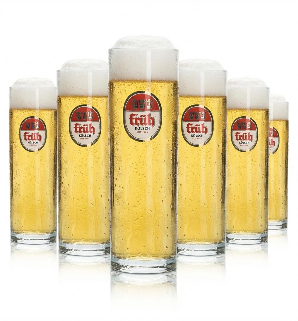 6x Früh Kölsch Bierstange Bierglas 0,2l Gläserset Kölner Produktbild 