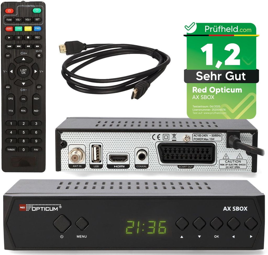RED OPTICUM HD Sat Receiver für Satellitenschüssel mit Produktbild 