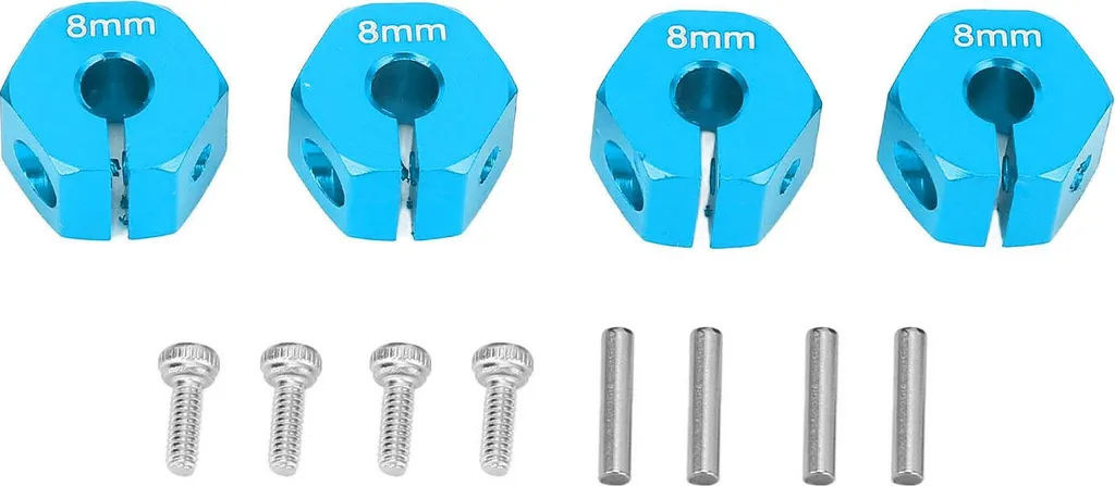 Adattatore Mozzo Esagonale 8mm Blu Lega Alluminio per SCX10 CC01 Wraith