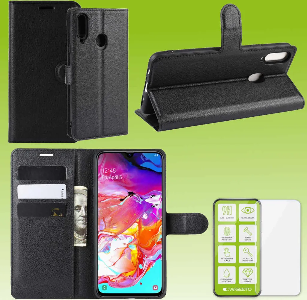 Protezione Totale Samsung Galaxy A20S: Kit Cover Nera + Vetro H9 9H