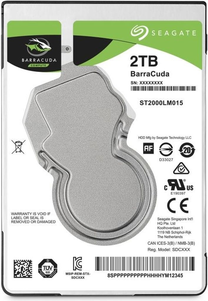SEAGATE BarraCuda 2 TB SATA 128 MB Cache 2,5 Zoll 7 mm