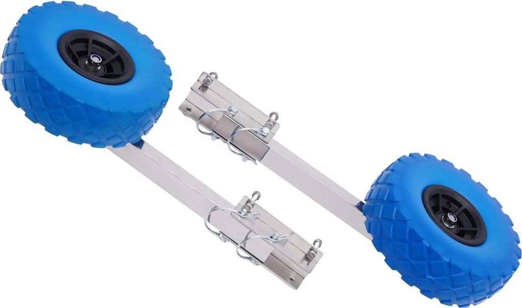 Jollenwagen - Bootsdolly - Leicht & Tragbar - Räder 25 cm - Tragfähigkeit 150 kg - Universal für Angelboot/Schlauchboot/SUP - Zwei Räder - Blau