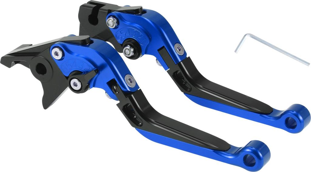 Kurze Lange Bremskupplungshebel für Yamaha YZF R1 02-03 6 Position Einstellbarer Motorradlenker Bremshebel Aluminiumlegierung Blau Kopf Schwarzer ...