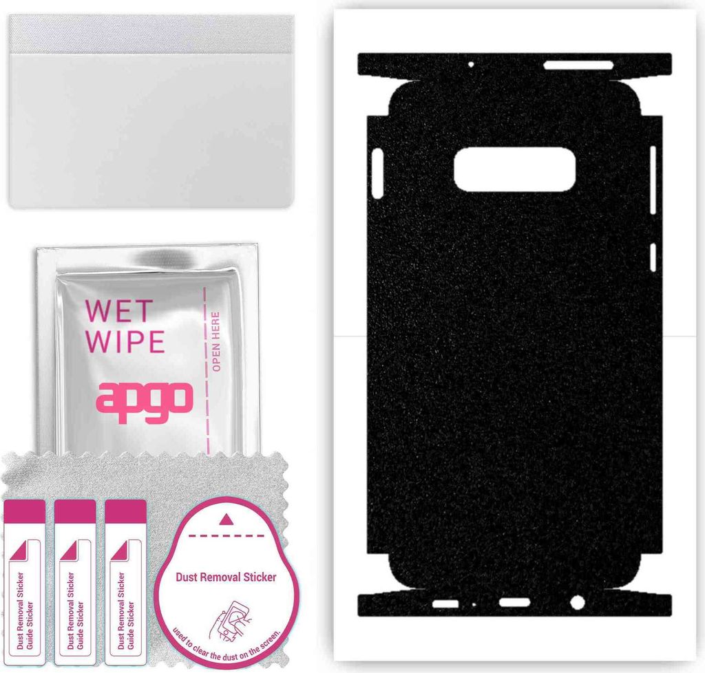 apgo Rückseite + Seiten Schutzfolie, Skin, kompatibel mit Samsung Galaxy S10e, Hinten Displayschutzfolie aus Vinylfolie, kratzfest, einfache Monta...