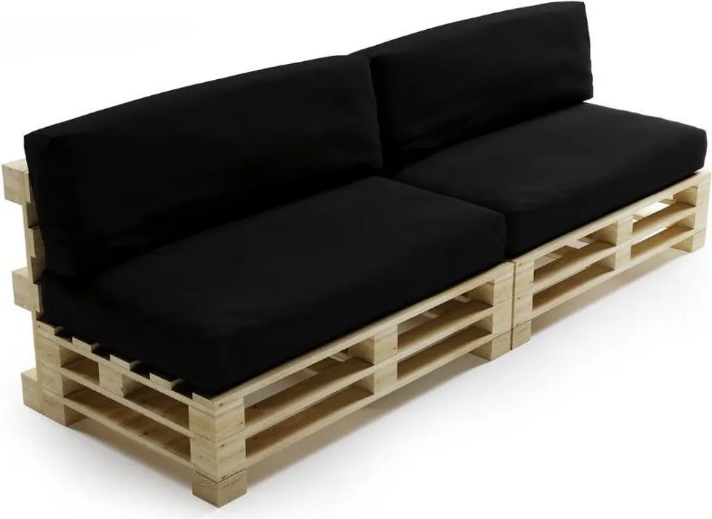 Coussin Palette Déhoussable Bananair 120x80cm Noir Lot de 2 Extérieur