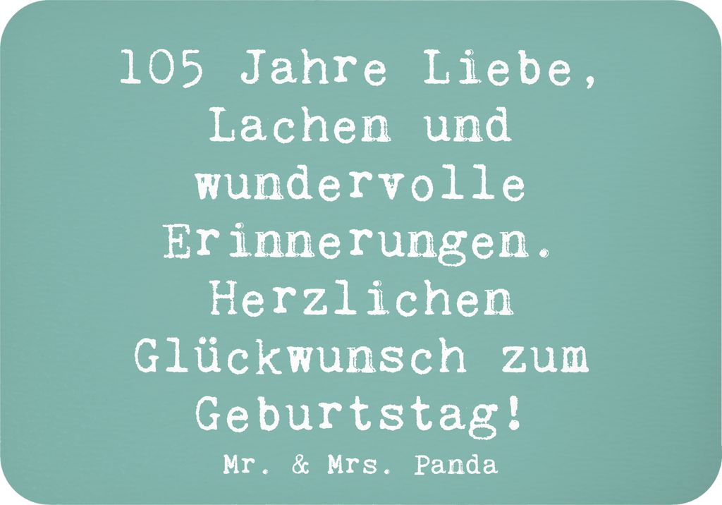 Mr. & Mrs. Panda Kühlschrankmagnet Spruch 105. Geburtstag - Meeresbrise - Geschenk, wundervolle Erinnerungen, Jahrhundert, holzmagnet, haftmagnet,...