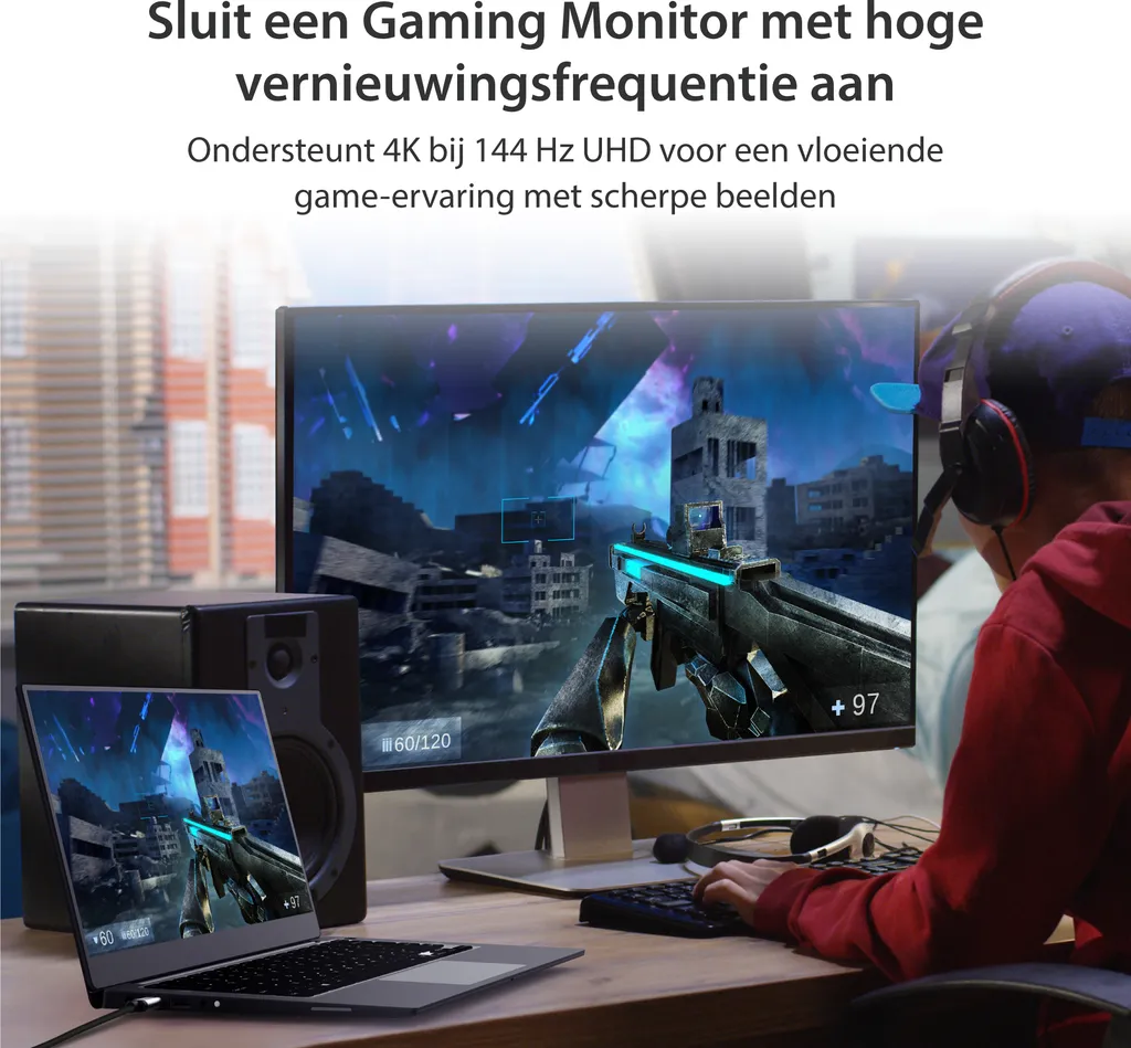 Câble USB-C vers HDMI 2.1 j5create JCC157-N - 8K 60Hz 1.8m