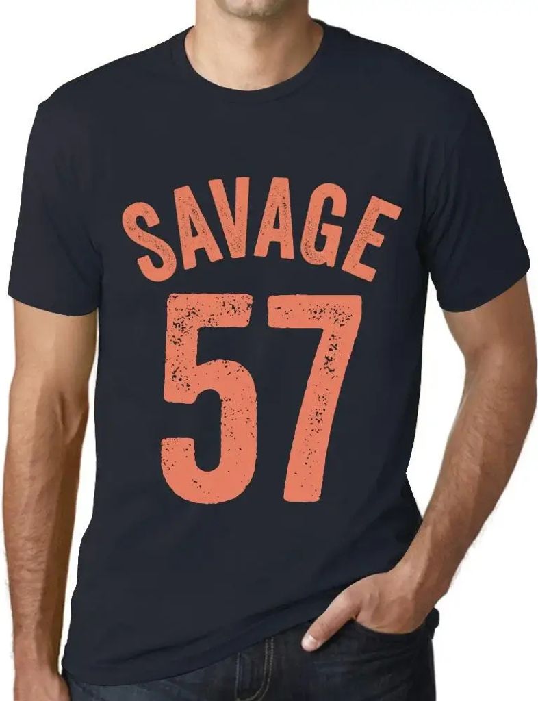 Herren Grafik T-Shirt Savage 57 Geschenk 57. Geburtstag Jahrestag 57 Jahre Jubiläum 57 Jährige Mann Jahrgang 1967 Kurzarm Lustige Druck