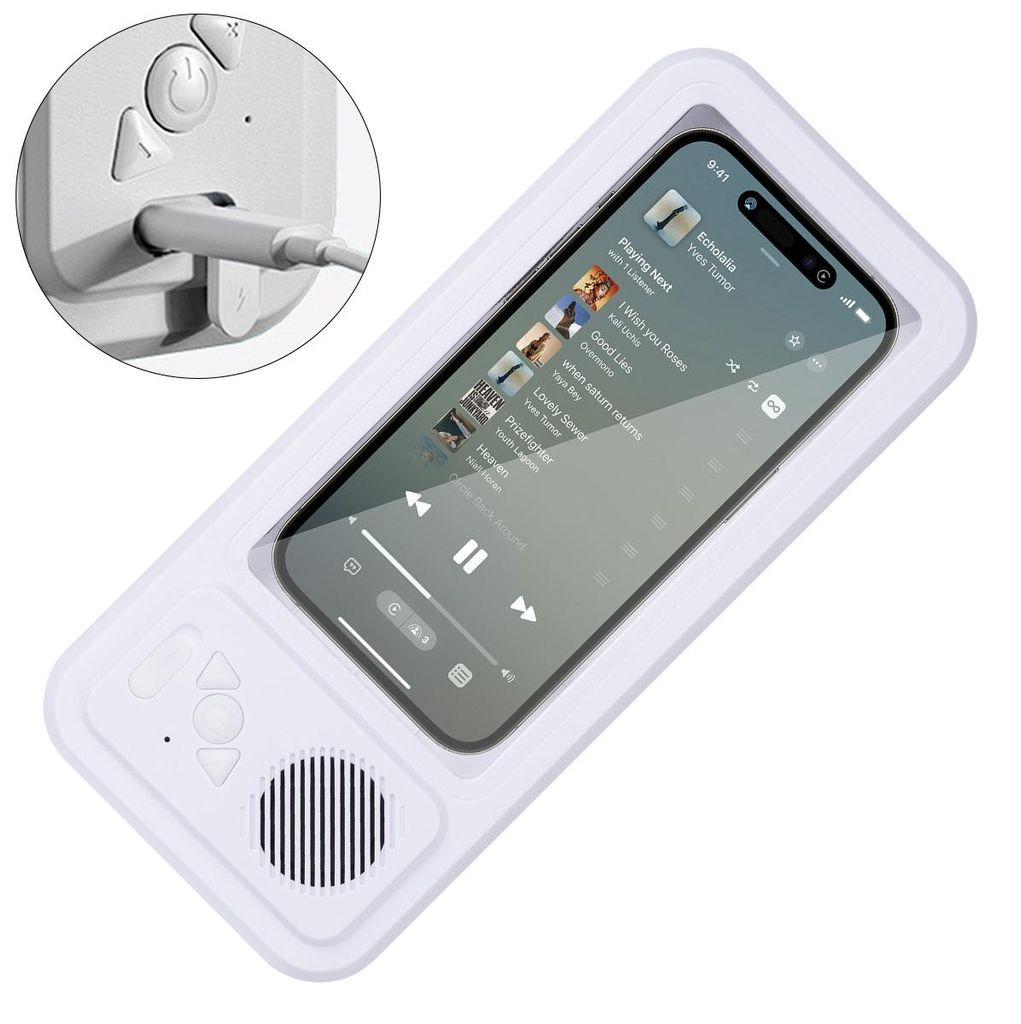 Wasserdichter Dusch Handyhalter – Phone Case mit Saugnapf, Lautsprecher & Licht, Anti-Beschlag für Badezimmer
